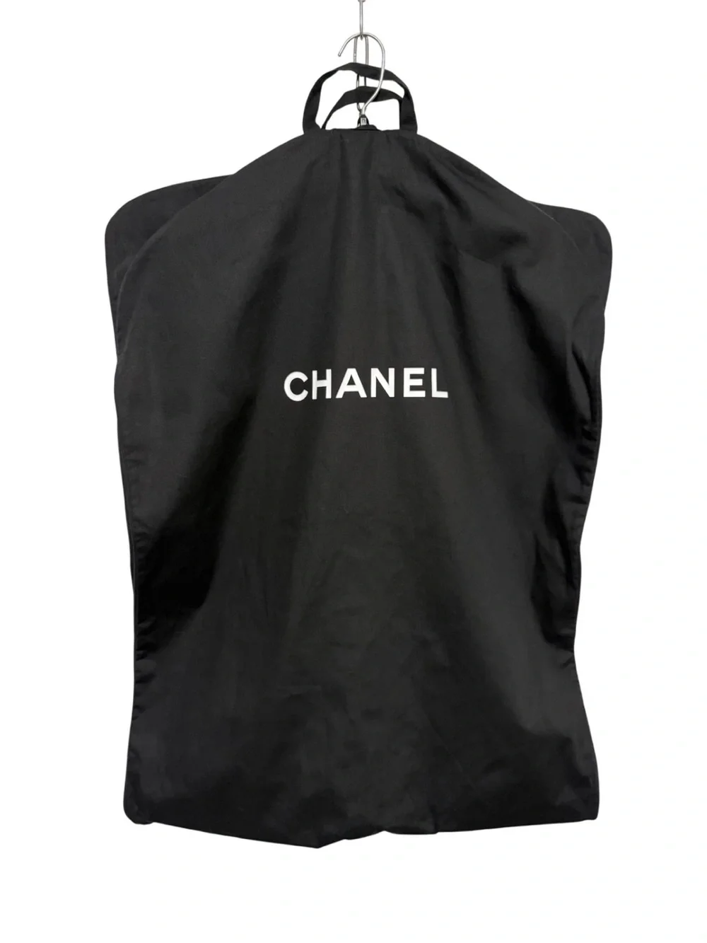 CHANEL Black Men’s Garment Travel Bag with White Logo